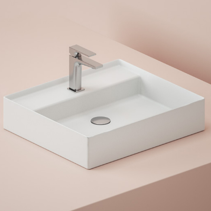 Artceram Scalino Раковина накладная 55х48см, с 1 отв., с переливом, цвет: белый глянец