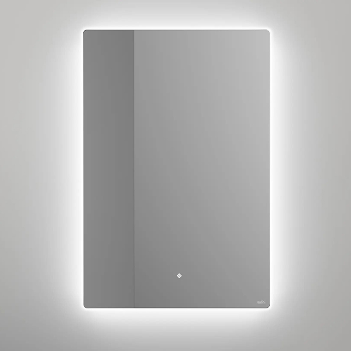 Salini Зеркало для ванны OMBRA 60х90х2.5см., с LED подсветкой, влагостойкое AGC Сrystalvision, сенс. выкл., крепления, обогрев, антизапот.