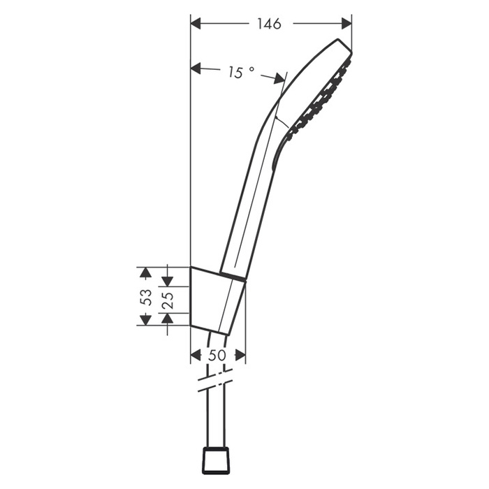 Hansgrohe Croma Select E 1jet/Port Ручной душ с держателем, цвет: хром