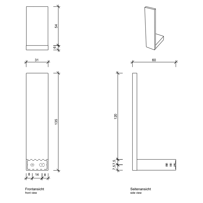 Decor Walther Contract Держатель т/б, подвесной, цвет: черный матовый