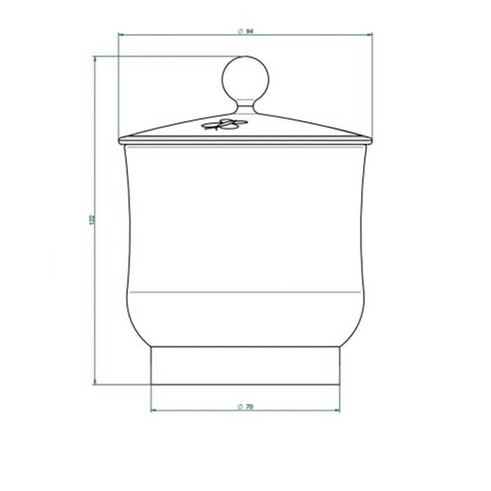 THG CAPUCINE MAUVE DECOR OR Китайская лакированная коробка с белой керамической крышкой Ø94 мм., small size, декор золото/лиловый, цвет: золото