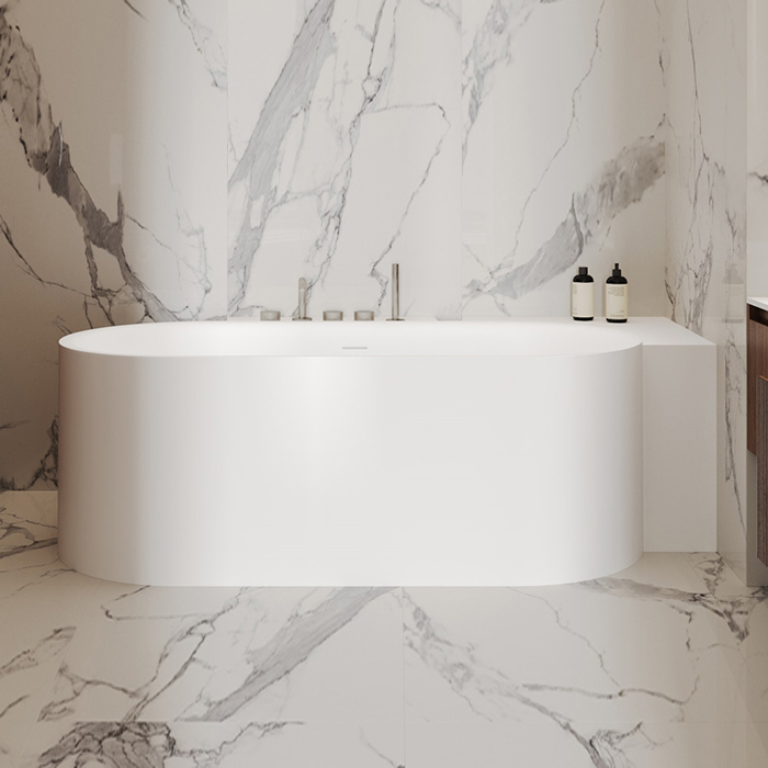 Salini Perla CR Ванна угловая 180x90см, материал S-Stone, цвет: белый матовый