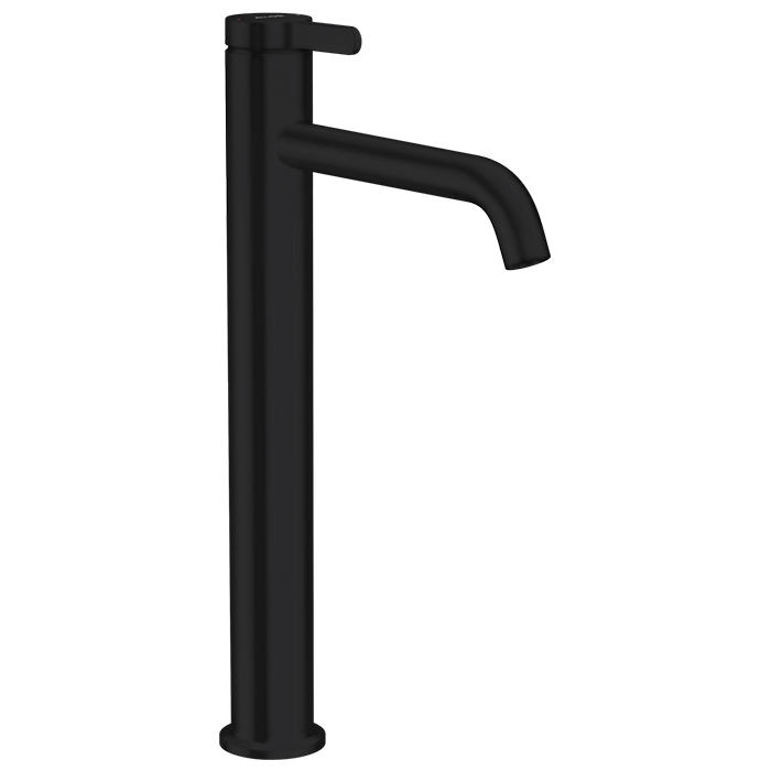 Axor One Смеситель для раковины, 1 отв., излив h260мм, с незап.сливом, цвет: черный матовый