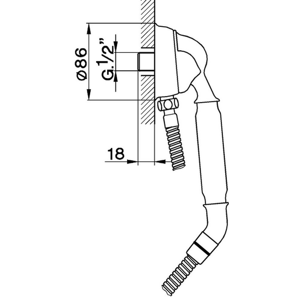 CISAL Arcana Ручной душ для настенного крепления (держатель, лейка, шланг), цвет: золото