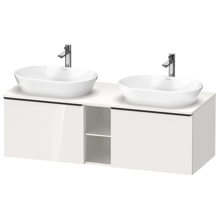 Duravit D-Neo Тумбочка подвесная 140х45.9x55см., 2 раковины, 2 ящика, цвет: белый высокоглянцевый