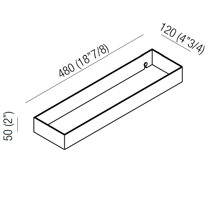 Agape 369 Полочка, 48см, подвесной, цвет: глянец