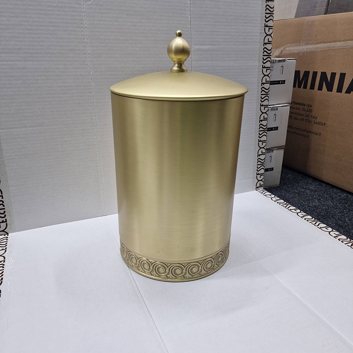3SC Bally Ведро Ø22х30см., с крышкой, ручка Zar, цвет: Matt Satin Brass