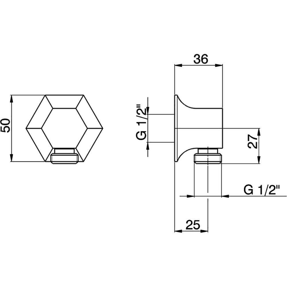 Cisal Cherie Вывод из стены для душевого шланга, цвет: золото