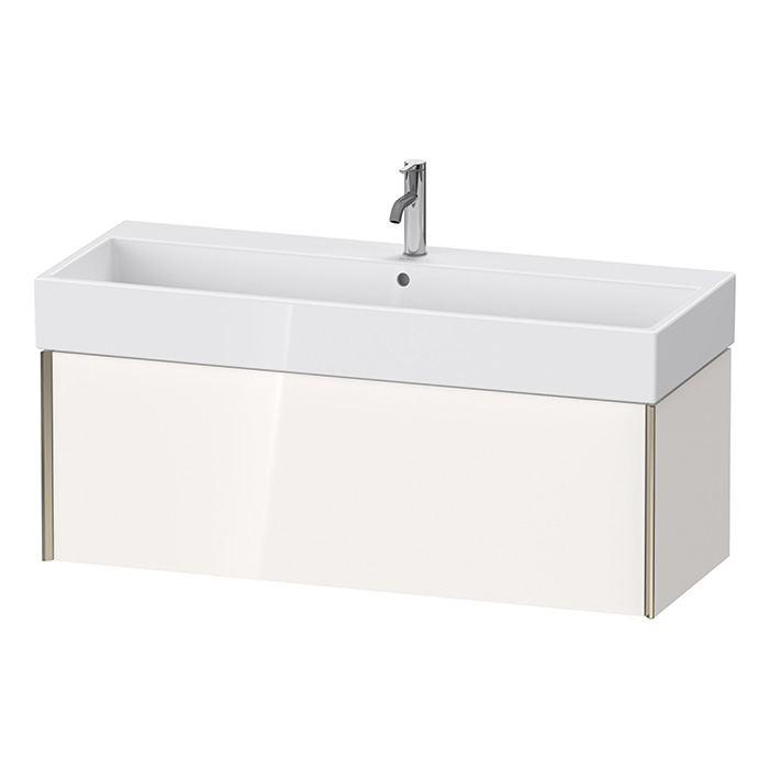 Duravit XViu Тумба подвесная 118.4x45.4x39.7см, с раковиной, 1 ящик, цвет: белый глянцевый/champagne matt