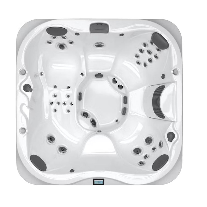 Jacuzzi SPA J335 Минибассейн 214х214х92см, ClearRay PRO3TECT+Ozone, подсветка IR и Red, стереосистема, с крышкой, акрил Platinum, цвет: Brushed Gray