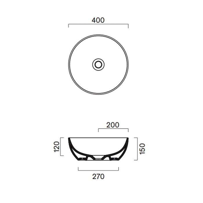 Catalano Green Раковина 40см накладная, без отв., цвет: Seta Satinato