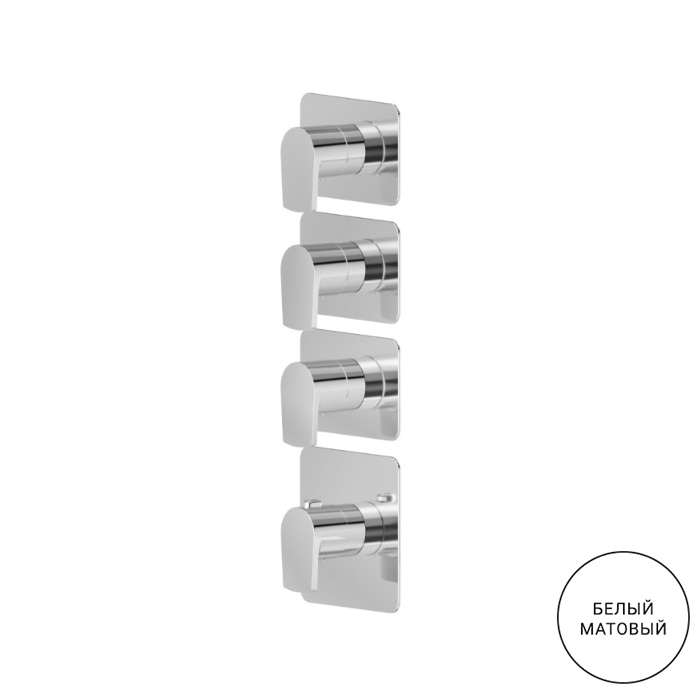 Newform Haka Смеситель для душа, термостатический, на 3 источника, цвет: белый матовый