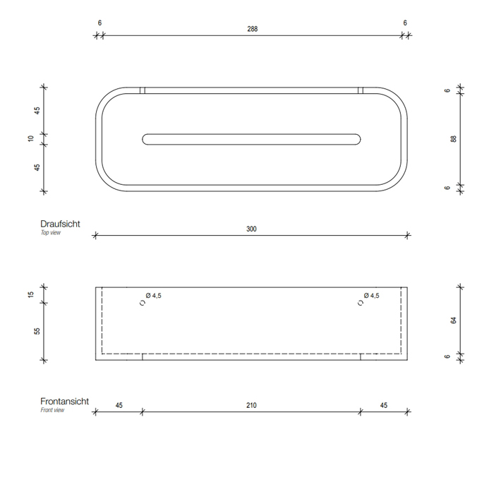 Decor Walther Black Stone DCT30 Душевая полочка 30x10см, подвесная, цвет: черный матовый / сталь матовая