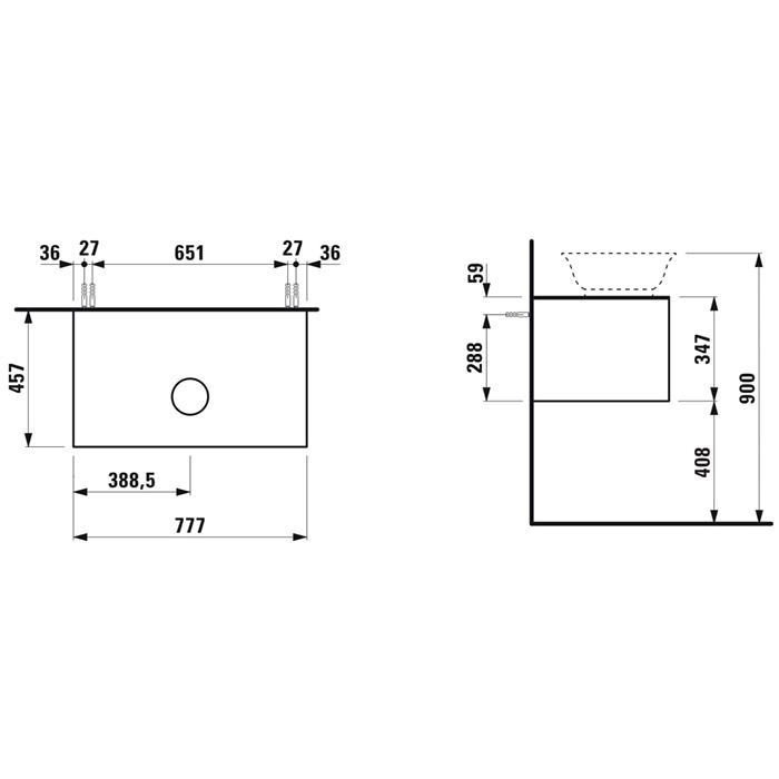 Laufen New Classic Тумба с раковиной, 77.5x45.5x34.5см, 1 ящик, подвесная, цвет: белый глянцевый (для раковины 812852, 812853)