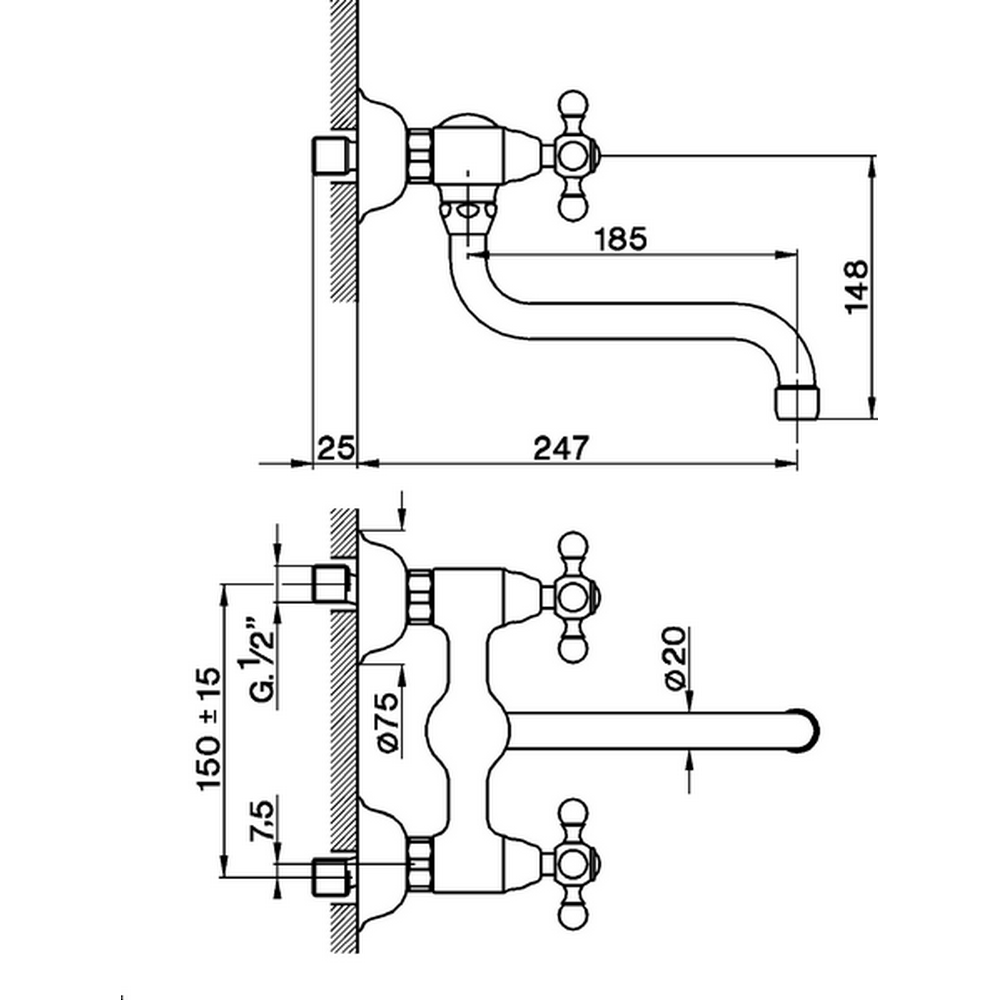 CISAL Arcana Ceramic Смеситель для кухни наружный, цвет: золот