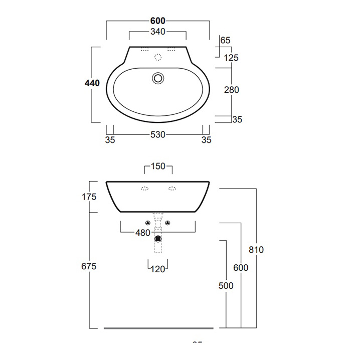 Simas Lft Spazio Раковина 60 см, без отв., цвет: белый