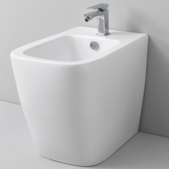 Artceram A16  Биде напольное приставное  36х52 см, с 1 отв под смеситель, с креплениями, цвет: белый