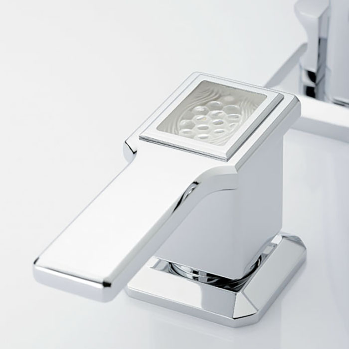 THG Métropolis à manettes cristal clair Смеситель для раковины, на 3 отв., цвет: хром/прозрачный хрусталь