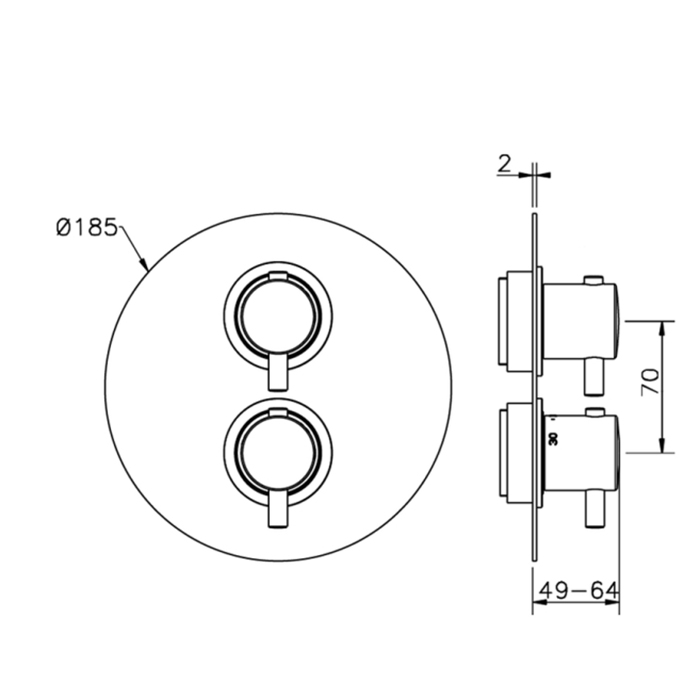 Cisal Less New Смесителя для душа, встраиваемый, термостатический на 1 источник, цвет: хром