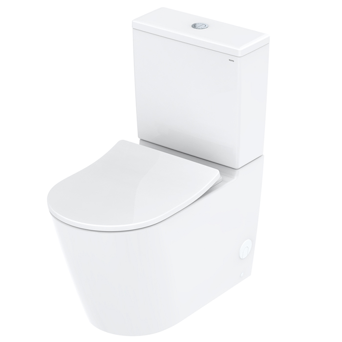 TOTO RP Унитаз моноблок 38x70x43см, безободковый, Tornado, сиденье Slim микролифт, цвет: белый
