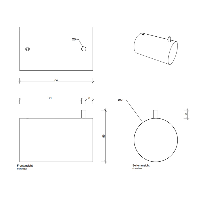 Decor Walther Tube HAK51 Крючок подвесной, 5см, цвет: хром