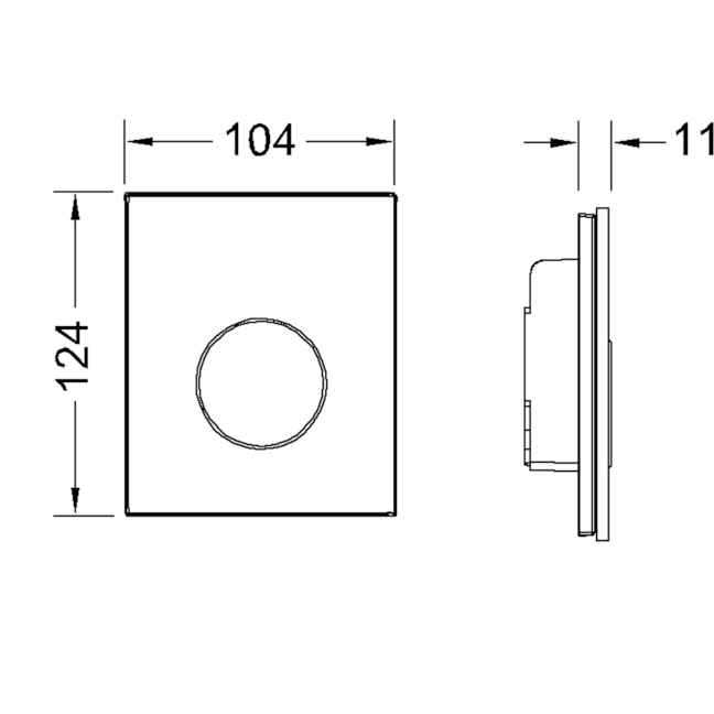 TECE TECEloop Urinal Панель смыва для писсуара, цвет: зеленое стекло/хром глянцевый