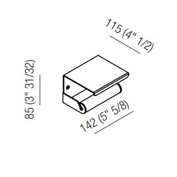 Agape Mach 2 Держатель для туалетной бумаги подвесной 14.2x8.5 см, цвет: сатин