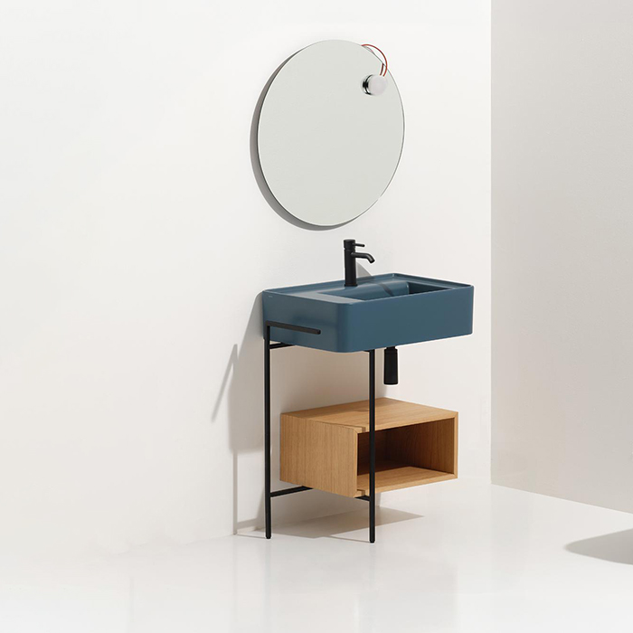 Simas Ratio Раковина чаша подвесная 75x46xh18 см, с 1 отв. для смесителя, без перелива, цвет: navy matt