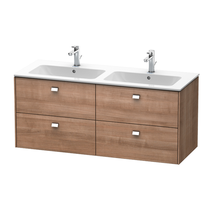 Duravit  Brioso Тумба подвесная 129x47.9х55.3см, с раковиной, с 4 выдвижными ящиками, цвет: тичинская вишня