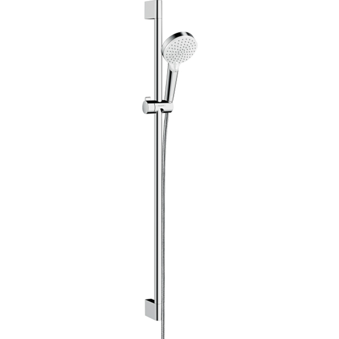 Hansgrohe Crometta Vario Unica Душевой набор: штанга 900mm, ручной душ, 2jet (Rain, IntenseRain), EcoSmart, шланг, цвет: белый/хром