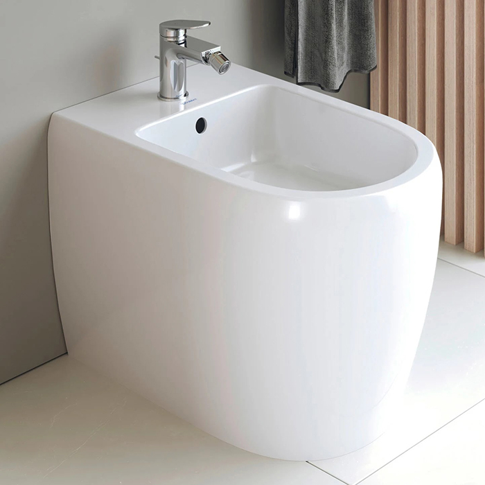 Duravit Qatego Биде напольное 39х60х40см., 1 отв., Weiß Hochglanz, цвет: белый