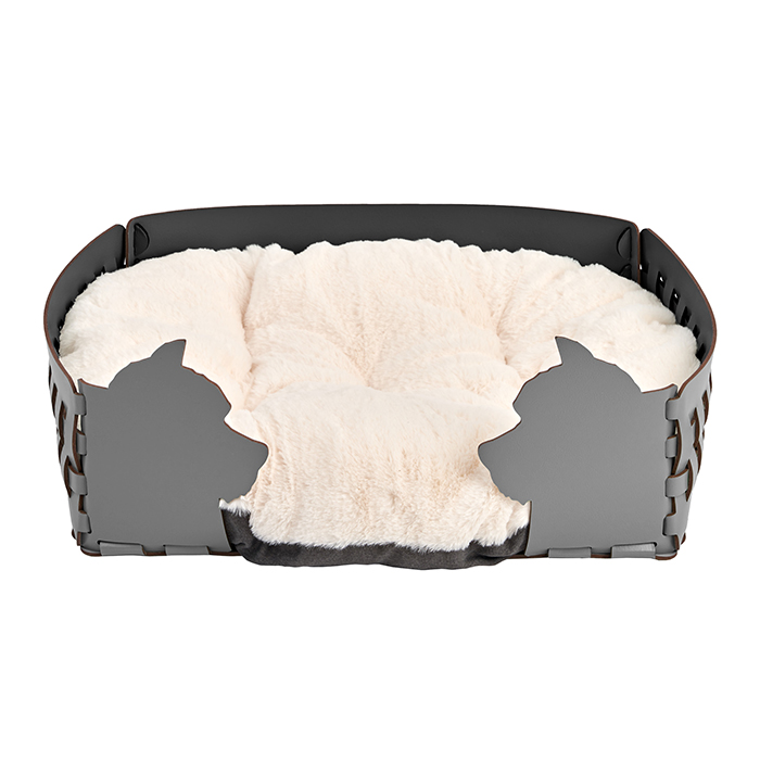ADJ Лежанка Dog, 45х30хН15 см., цвет: серый/черный