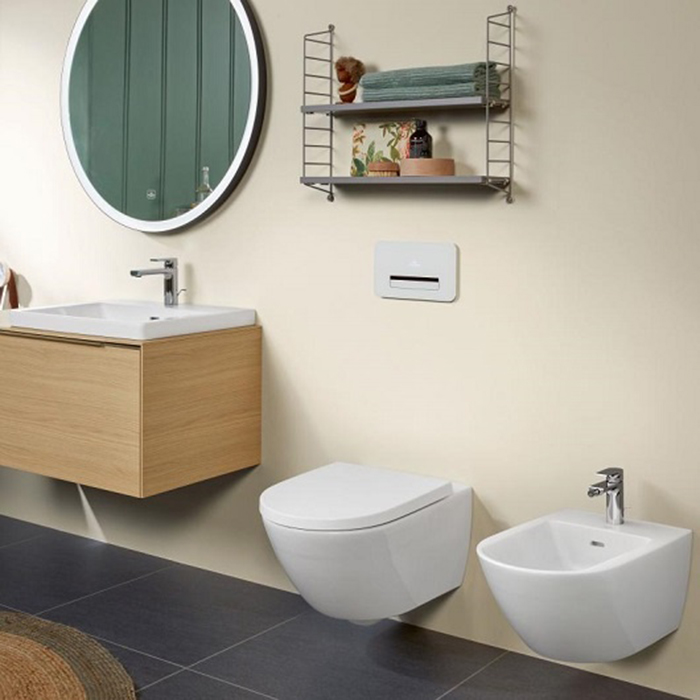 Villeroy&Boch Subway 3 Унитаз подвесной, безободковый, сиденье-в комплекте SoftClosing, CeramicPlus, цвет: альпийский белый