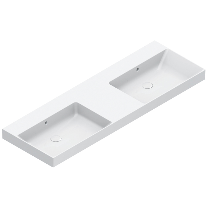 Catalano Zero Раковина 150x50см двойная, без отв., цвет: белый глянцевый