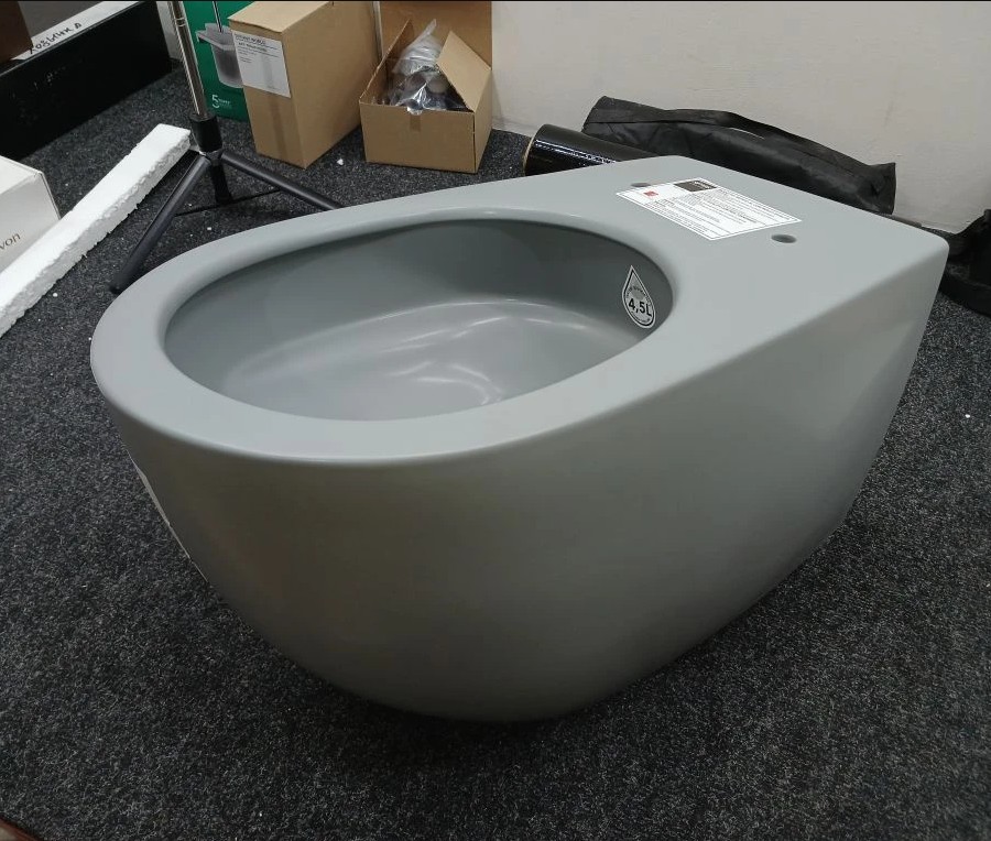 Simas Vignoni Унитаз подвесной 56х36,5см., безободковый, смыв TORNADO (green vertigo), цвет: cemento matt