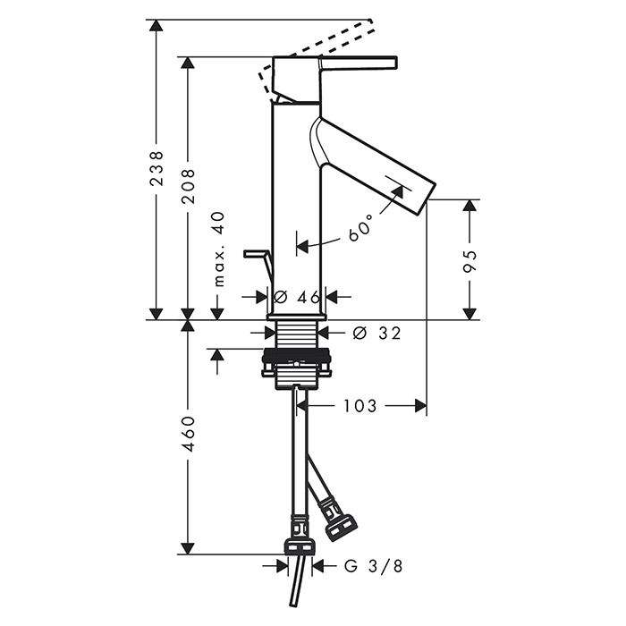 Axor Starck Смеситель для раковины 100 , на 1 отв., CoolStart, с донным клапаном, цвет: шлифованная бронза