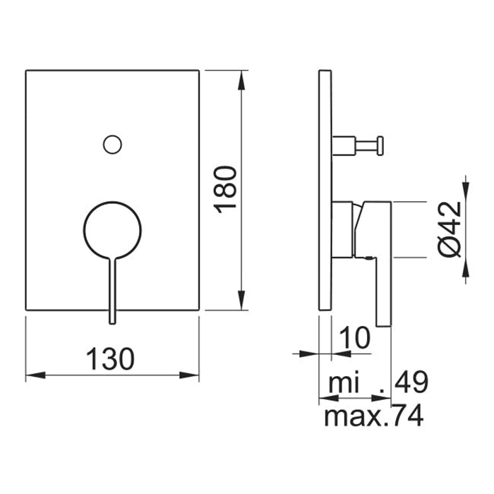 Almar Thin Core Смеситель для душа, встраиваемый, на 2 потребителя, цвет: Gun Metal Brushed PVD