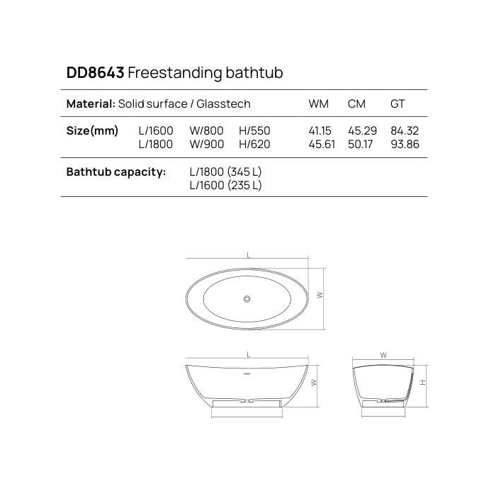 Dea Design Elegant Ванна 160x80x55см., отдельностоящая, Glasstech, прозрачная смола, цвет: Emerald R3