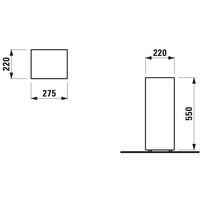 Laufen Palomba Шкаф напольный,27.5x22x55см с 1 стекл. полкой, цвет: белый матовый