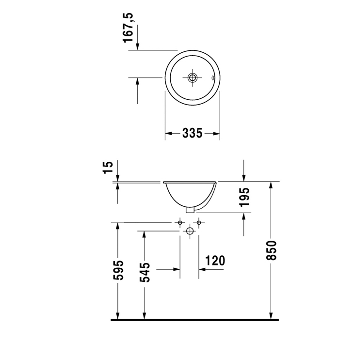 Duravit Architec Раковина 33.5 см, без отв., цвет: белый