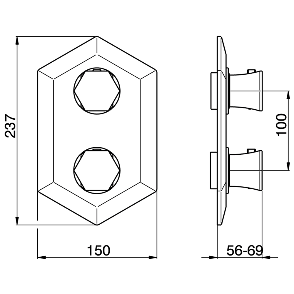 Cisal Cherie Встраиваемый термостатический смеситель с переключателем на 2 положения, цвет: золото