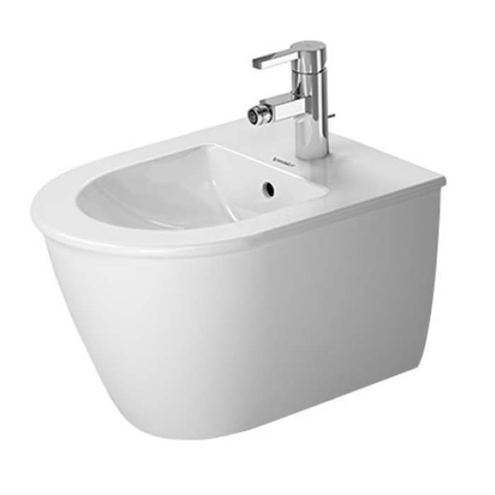 Duravit Darling New Биде подвесное компакт с перел., с плоскостью под смес., вкл. крепление Durafix, 36.5x48.5см, Цвет: Белый