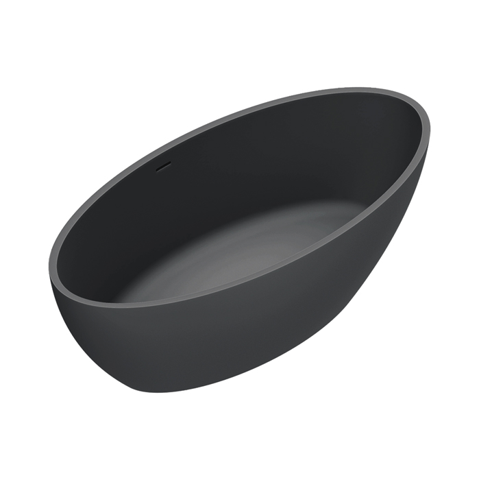 Catalano Solid Ванна отдельностоящая 165x80хh52см, с переливом, сифон в комплекте, цвет: черный матовый