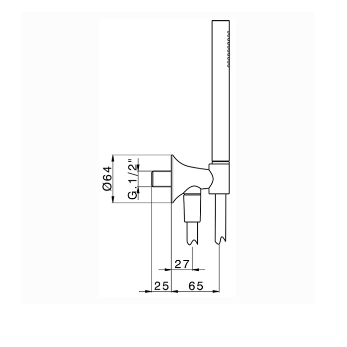 Cisal Vita Душевой комплект: С ручным душем, держатель с подводом воды, шланг 150см, цвет: черный матовый