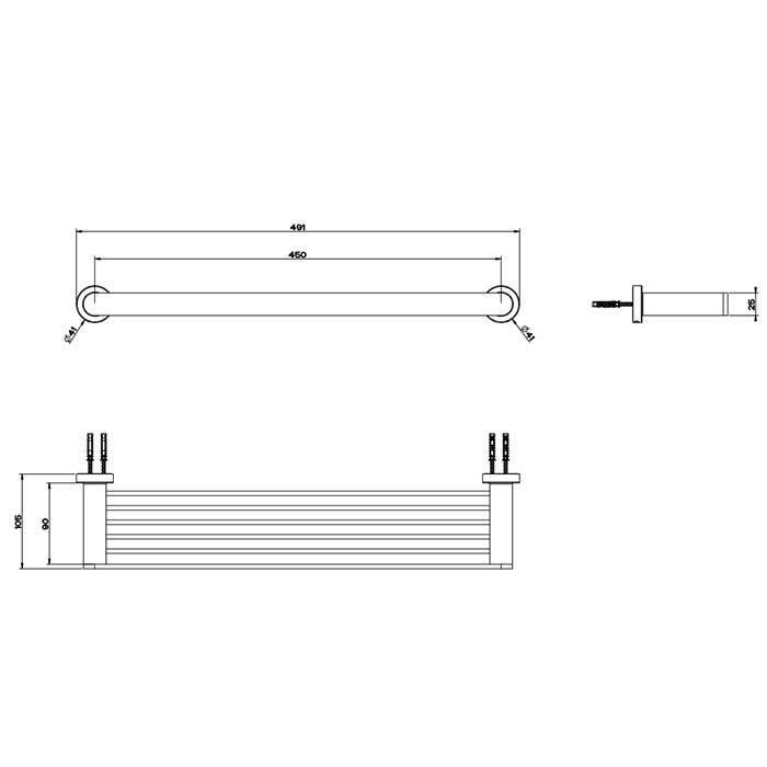 Gessi Emporio accessories Настенная полка 45 см, цвет: Finox Brushed Nickel