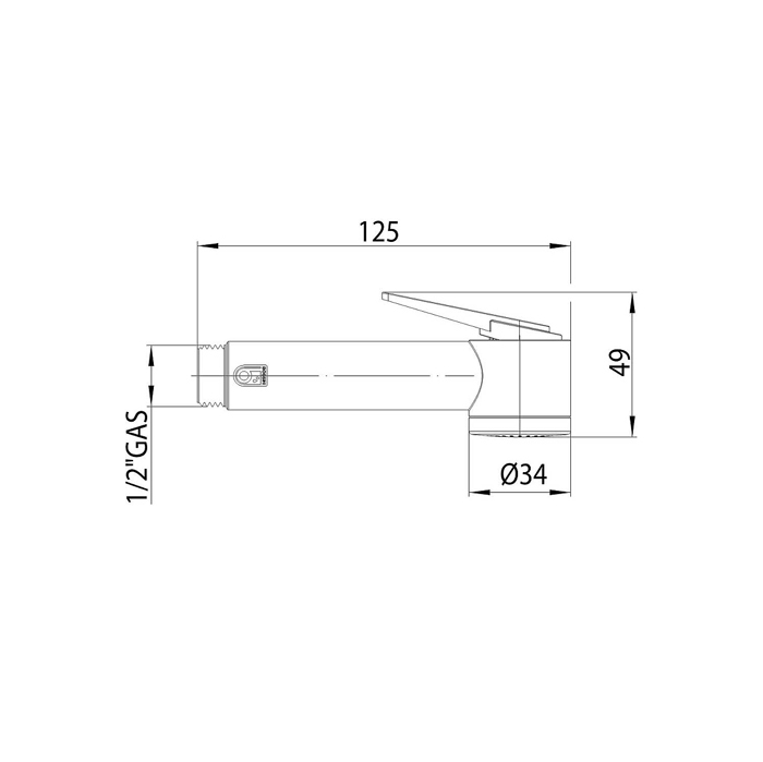 Bossini Paloma Flat Лейка гигиеническая из ABS, цвет: черный матовый