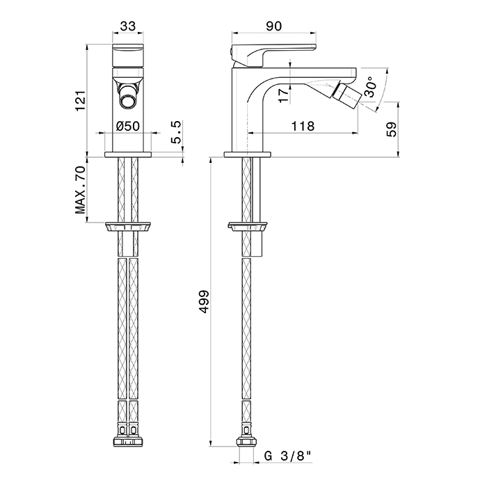 Newform B-Easy Смеситель для биде, 1 отв., цвет: хром