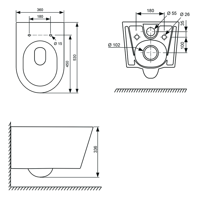 TECEspring Pro Унитаз подвесной 53х36см, безободковый, смыв Tornado flush, сиденье Slim, микролифт и быстрым снятием, белый глянцевый