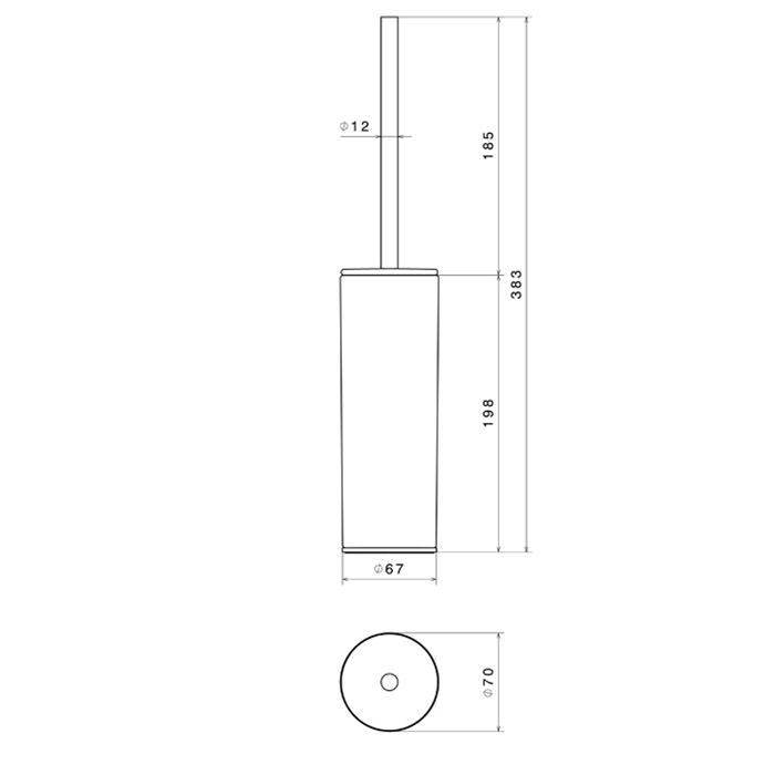 Newform Accessori tondi Туалетный ерш, напольный, белая керамика, цвет: PVD copper bronze