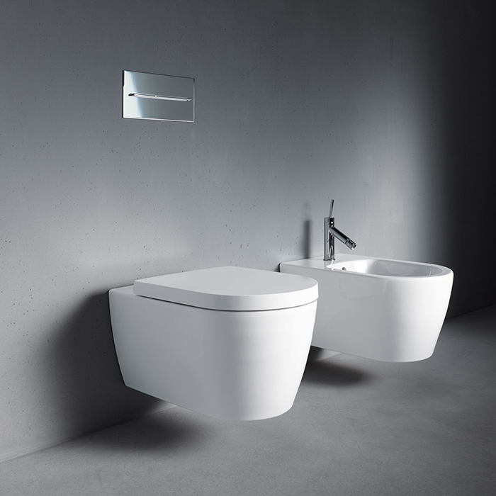 Duravit Me by Starck Унитаз 57х37см., подвесной, Rimless, с креплениями, Durafix, WonderGliss, цвет: белый